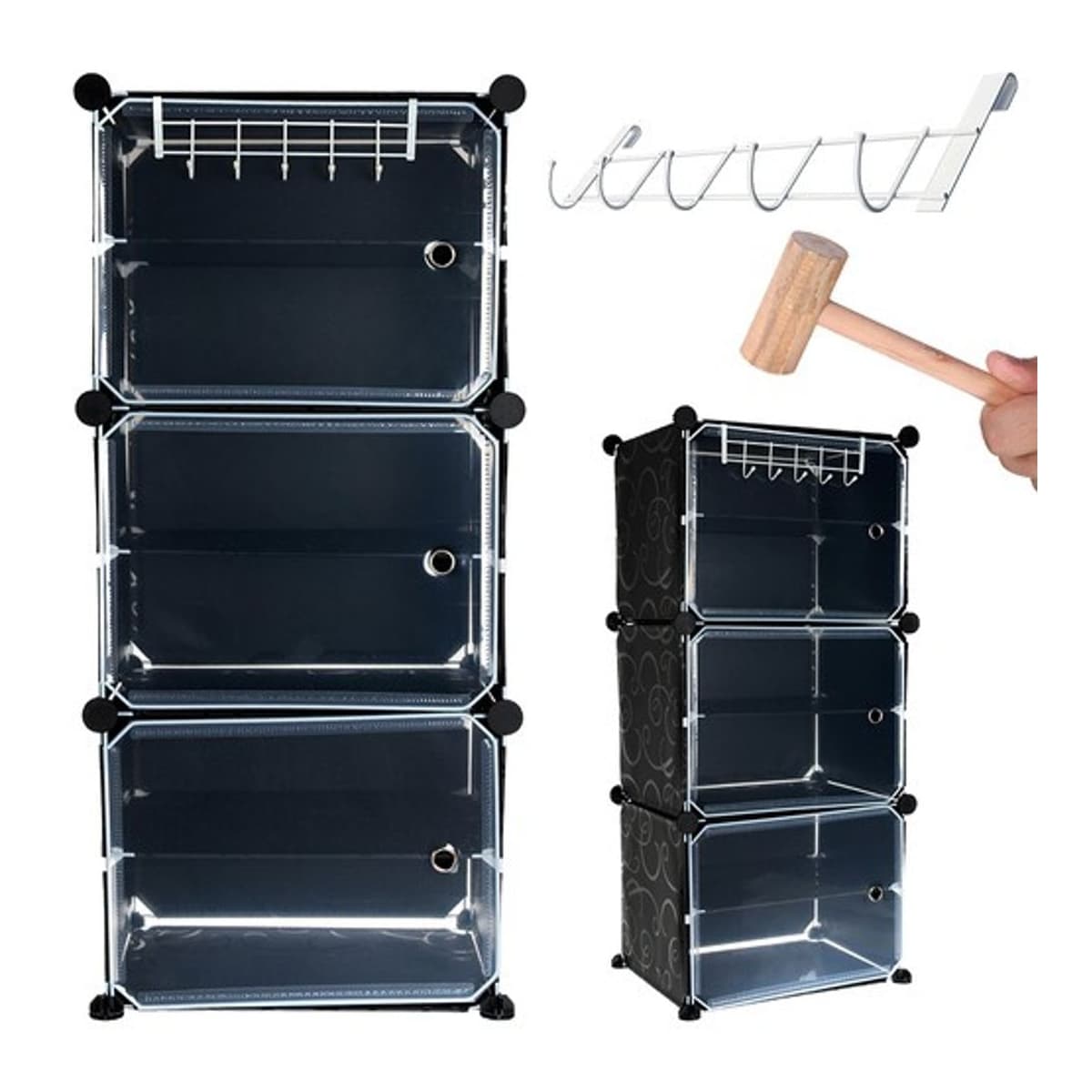 Skoställ modulärt, 6 hyllor, 93x44x31 cm