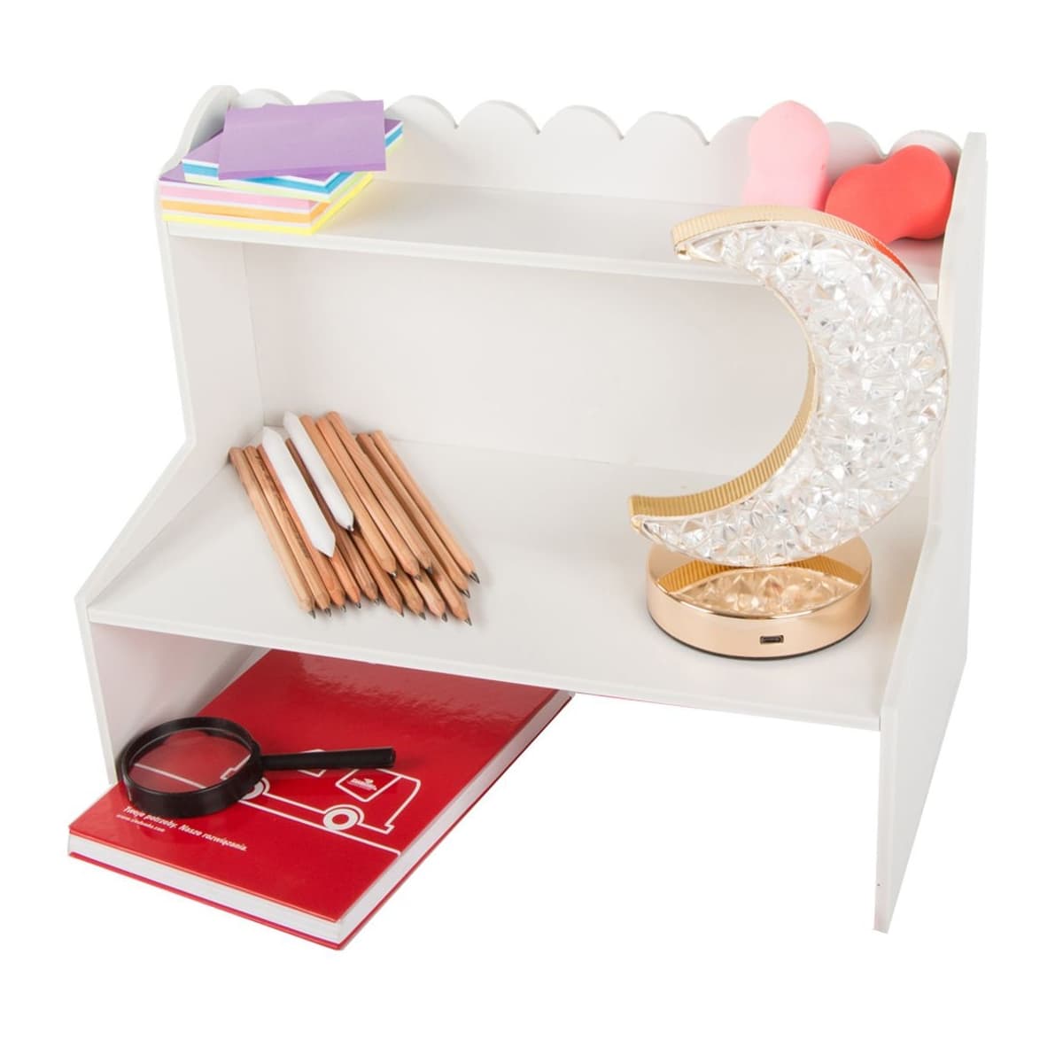 Skrivbordshylla med 2 hyllplan, 37,5 x 29,5 cm