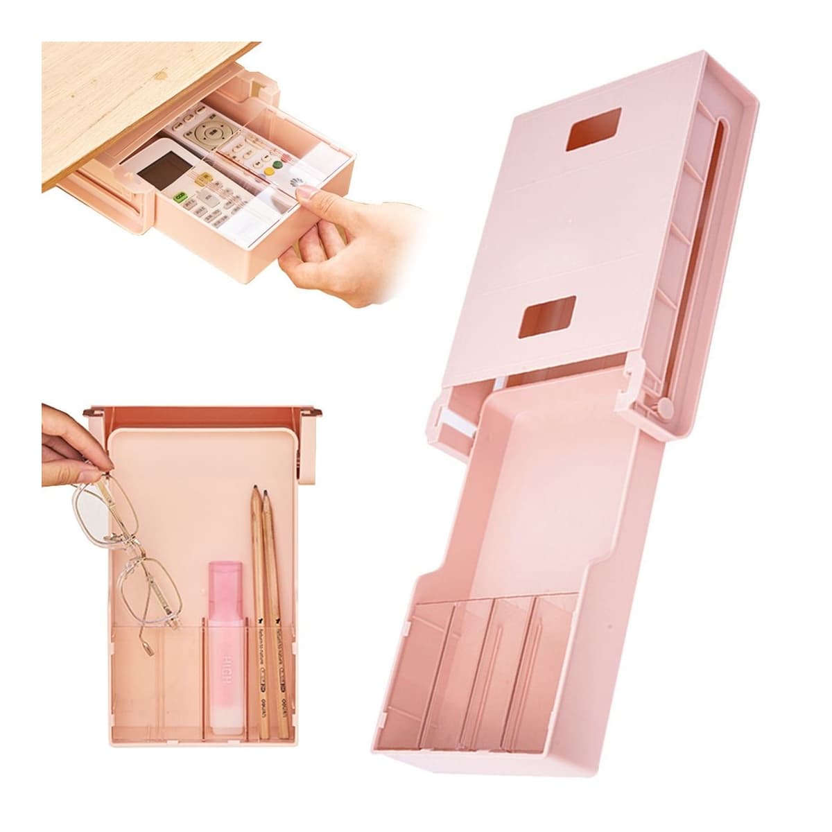 Skrivbordslåda, utdragbar, 4 fack, 40,5 cm