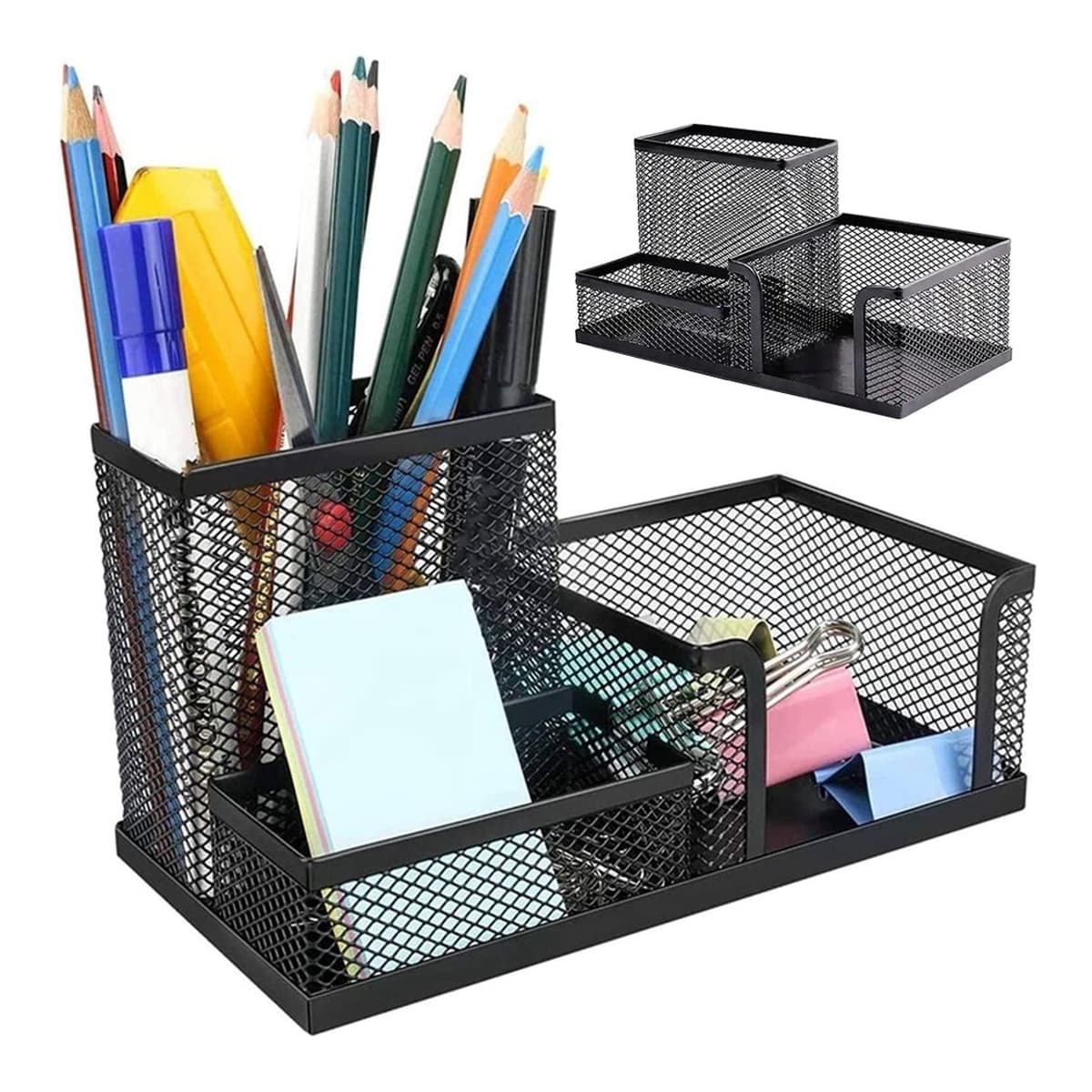 Skrivbordsorganisatör, metall, 3 fack