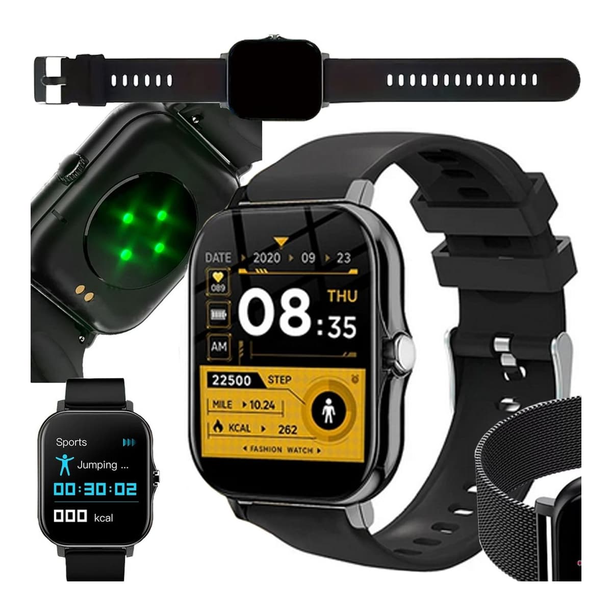 Smartwatch med Bluetooth-samtal och gummirem