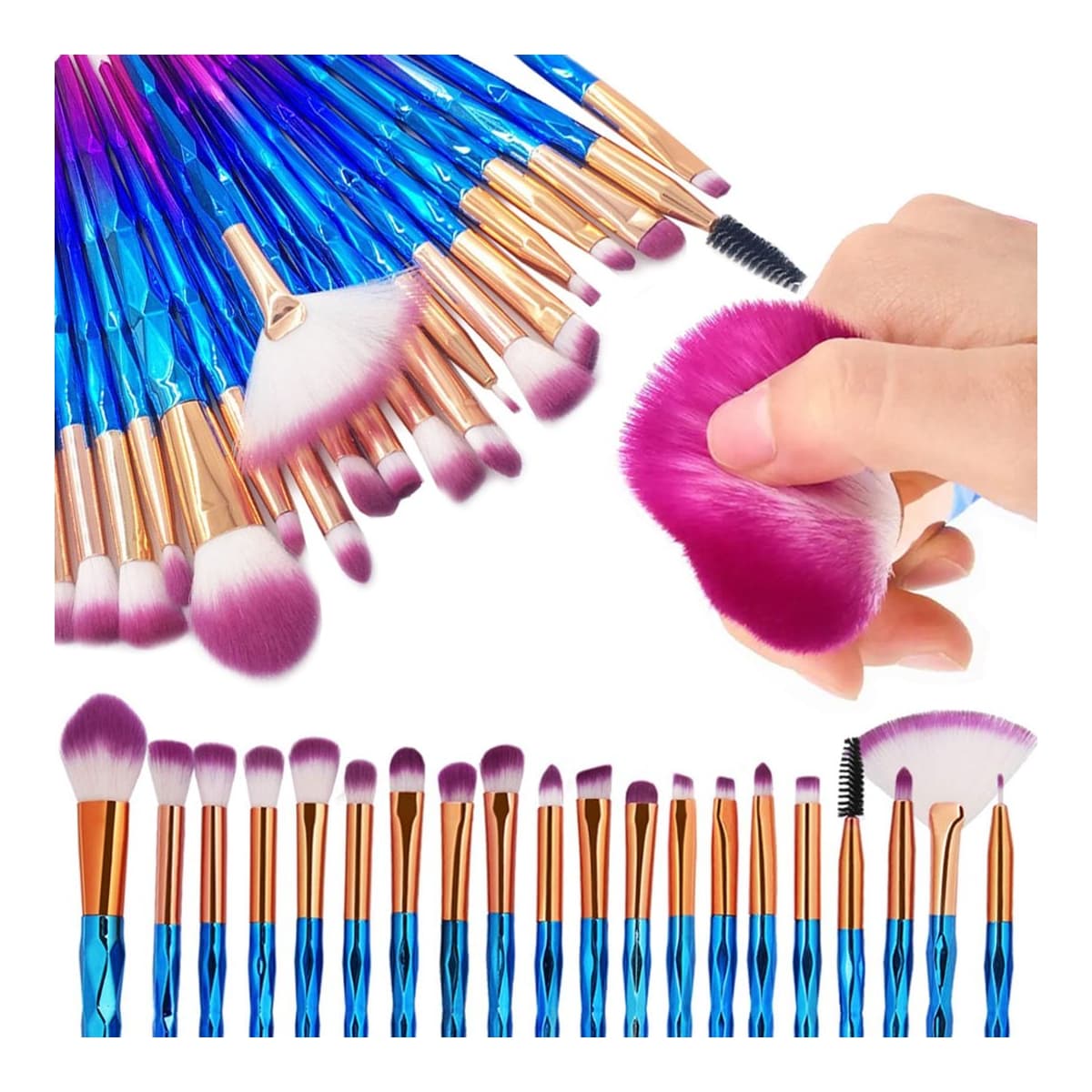 Sminkborstar, professionellt set, 20 delar