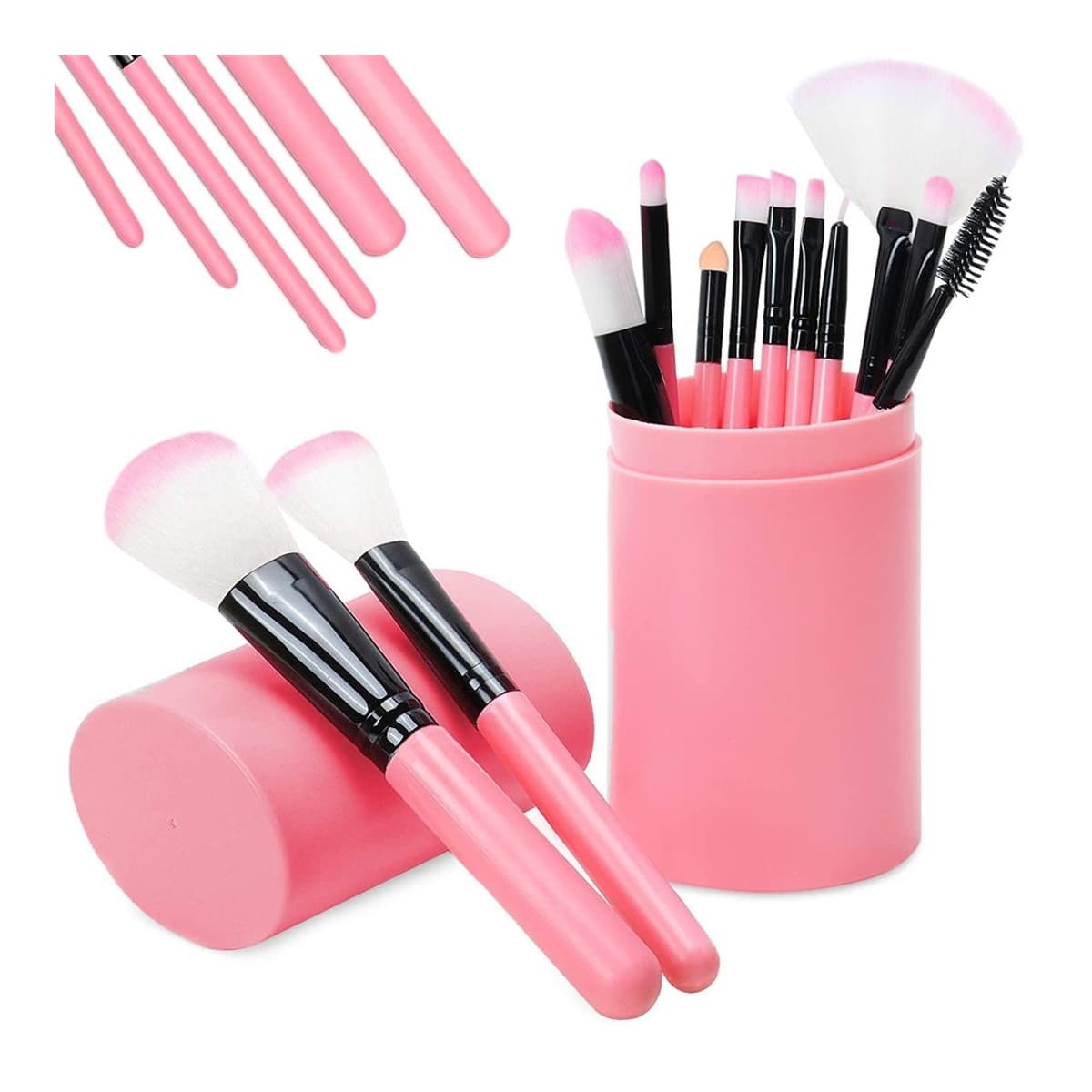 Sminkborstar set, 12 st med fodral