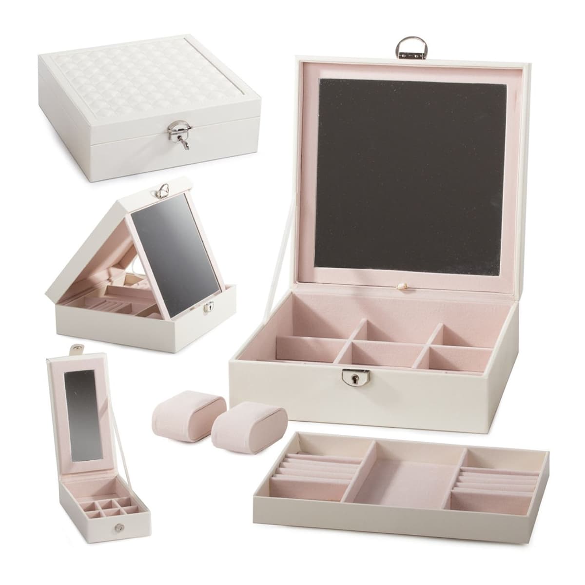 Smyckeskrin med spegel, 25x25 cm