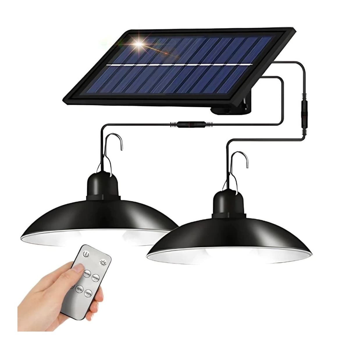 Solar LED-hänglampa med fjärrkontroll, 18 cm, 2-pack