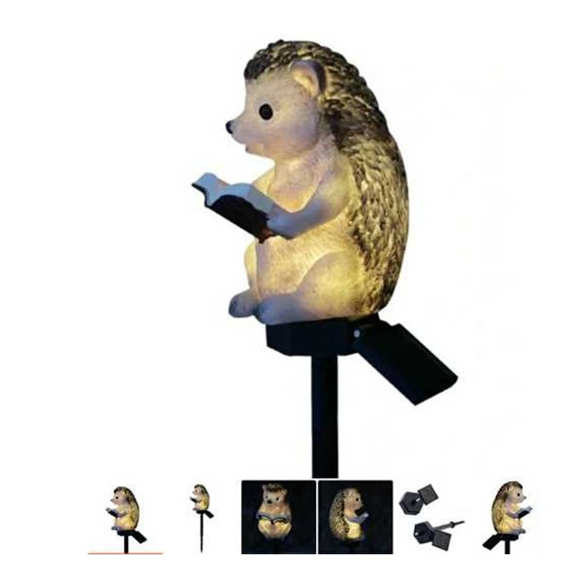 Solcellslampa i form av igelkott