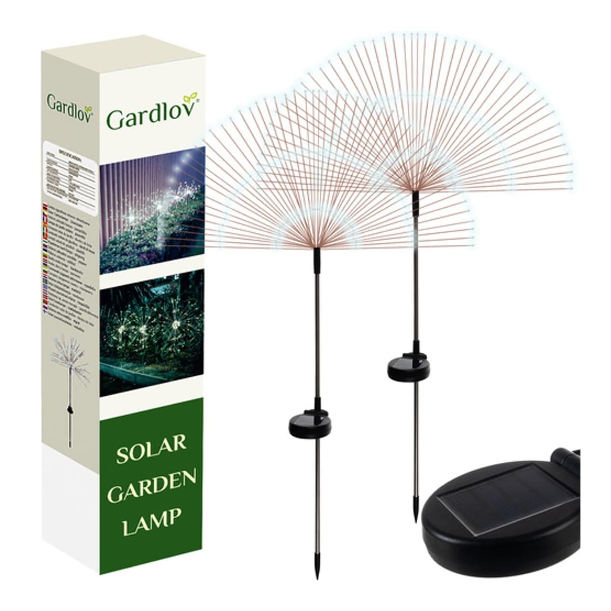 Solcellslampa, maskros, 2-pack