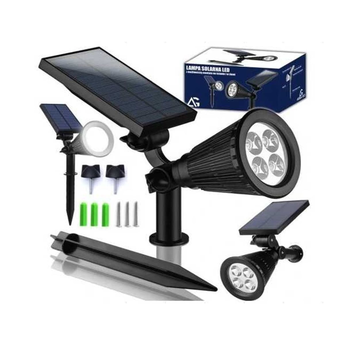 Solcellslampa med 4 LED-dioder