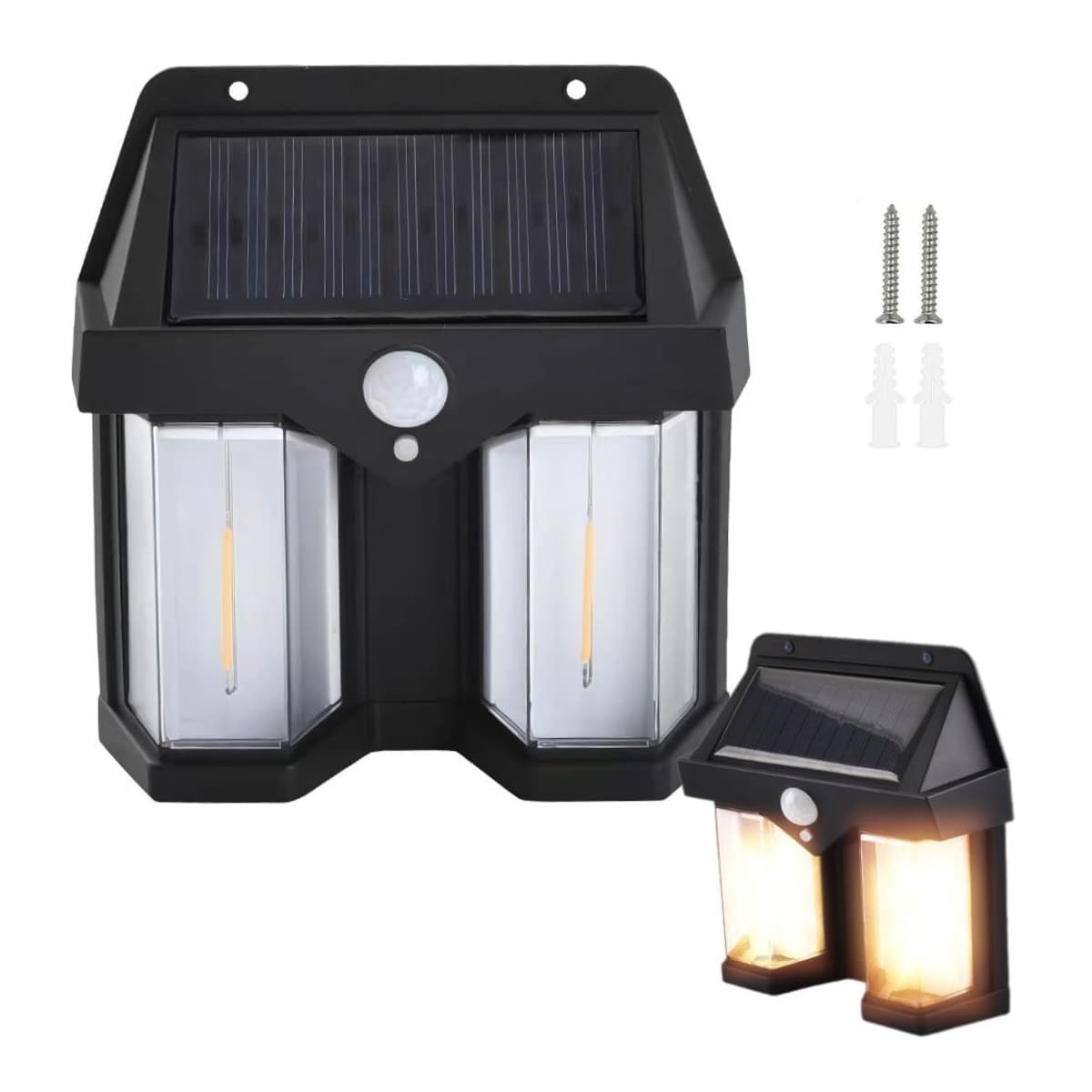 Solcellslampa med rörelsesensor, 1200 lm