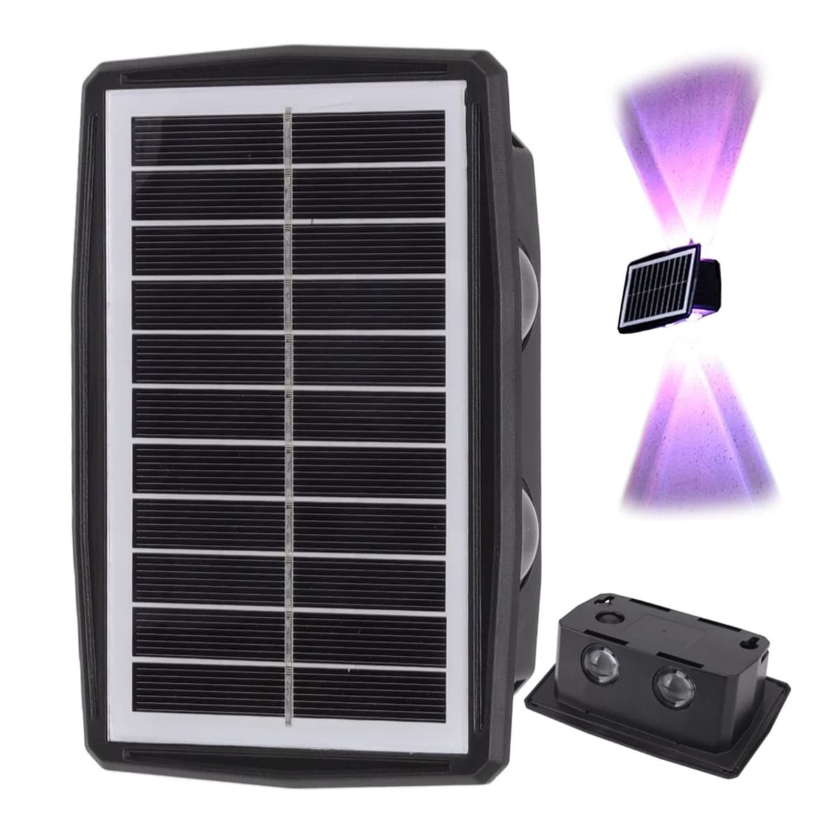 Solcellslampa med skymningssensor, väggmonterad