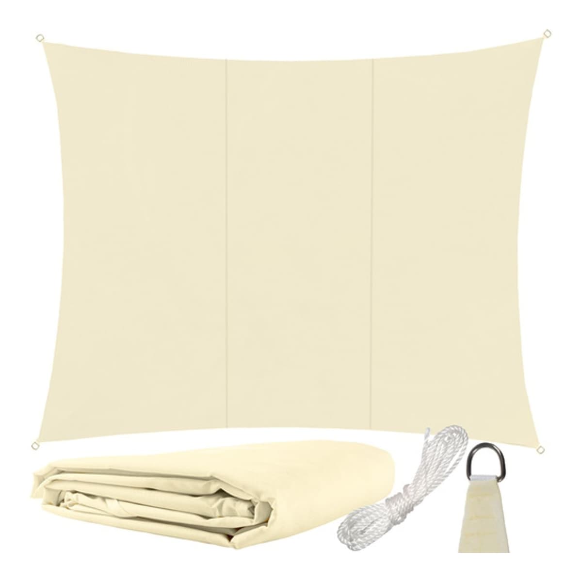 Solsegel rektangulärt 4x3 m, beige
