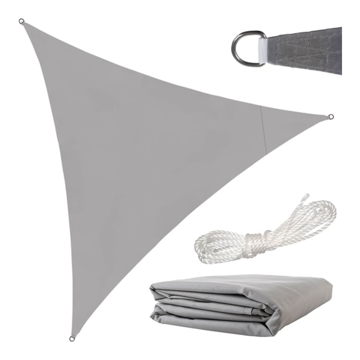 Solsegel triangulär 3x3x3m grå