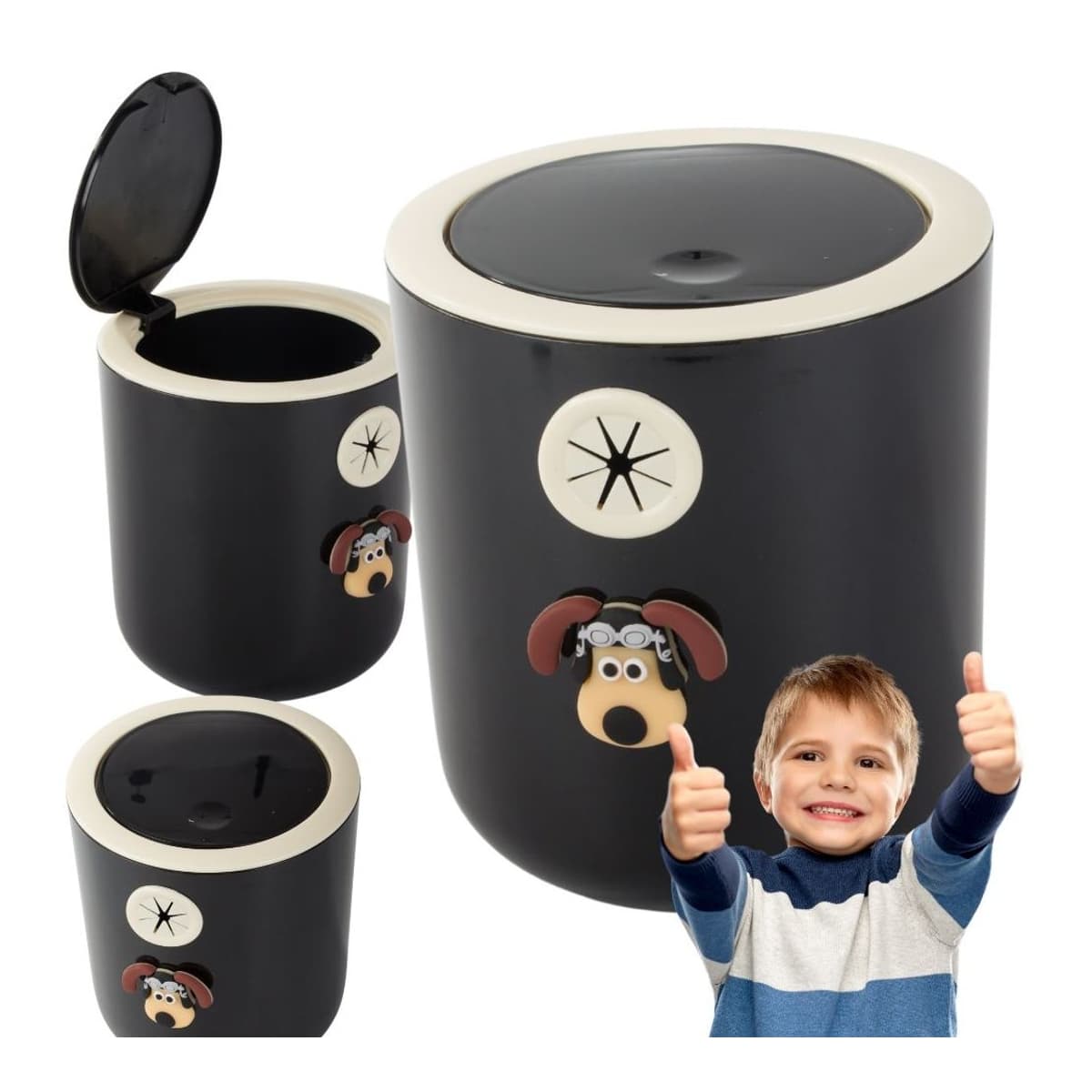 Soptunna hund, 2 liter, klicklåsning