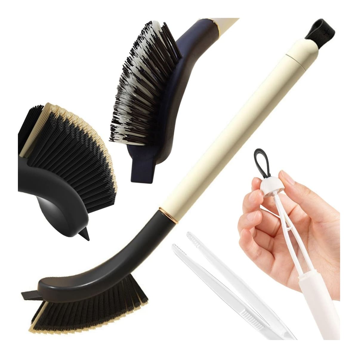 Springborste med pincett, 29 cm