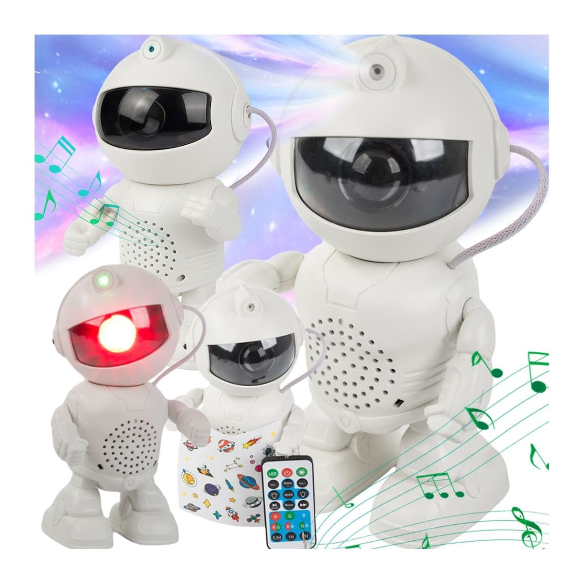 Stjärnprojektor astronaut med Bluetooth-högtalare