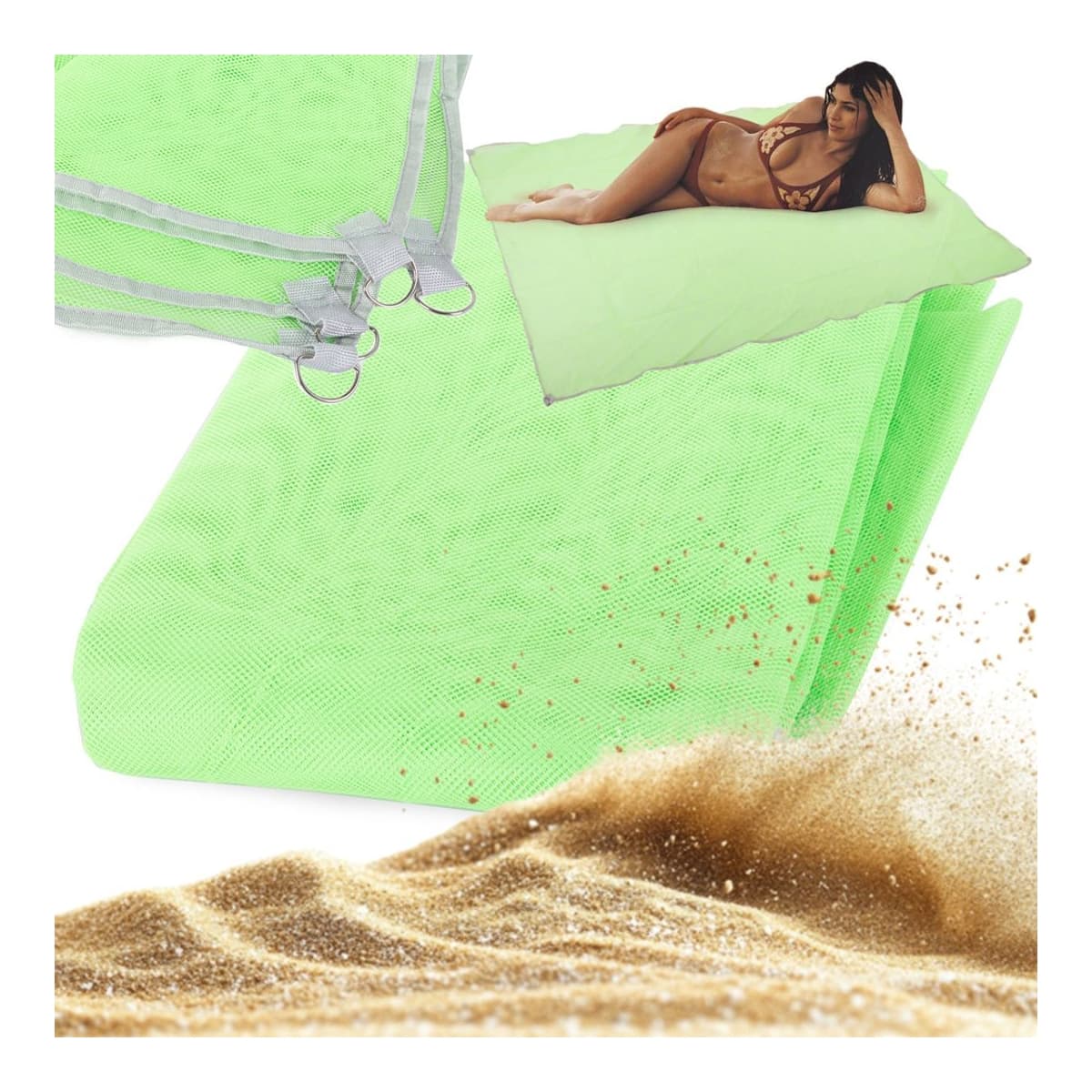 Strandmatta med mesh, 200x150 cm