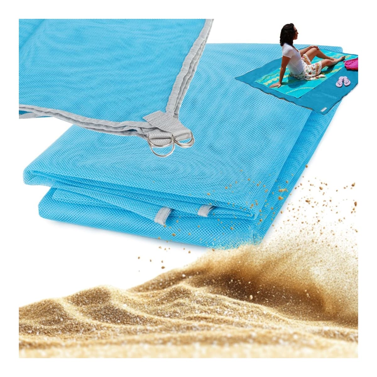 Strandmatta med mesh, 200x150 cm