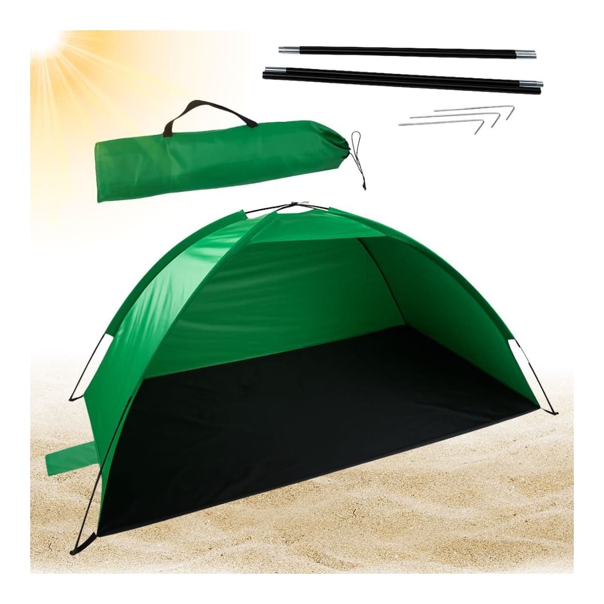 Strandtält, halvöppet, UV-skydd, 185x110 cm