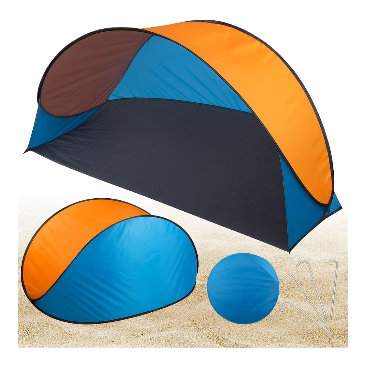 Strandtält, pop-up med UV-skydd, 190x115 cm