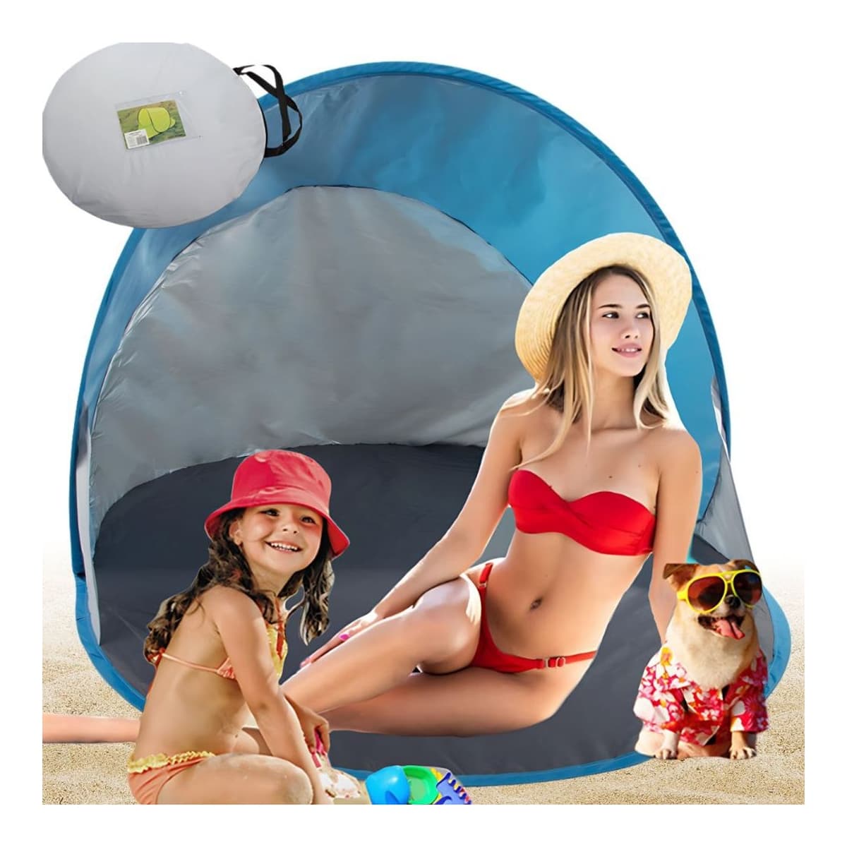 Strandtält med UV-skydd, 140 x 100 cm