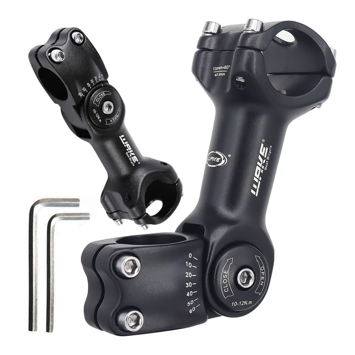 Styrstam, justerbar, 28,6/31,8 mm, 0-60°