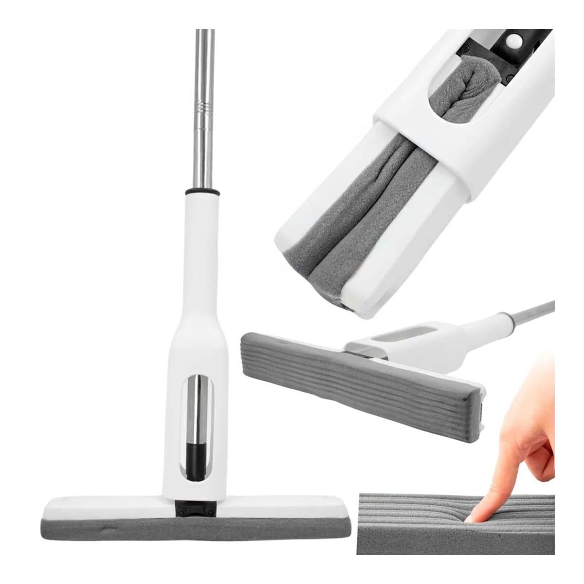 Svampmopp med automatisk urpressning, hopfällbar