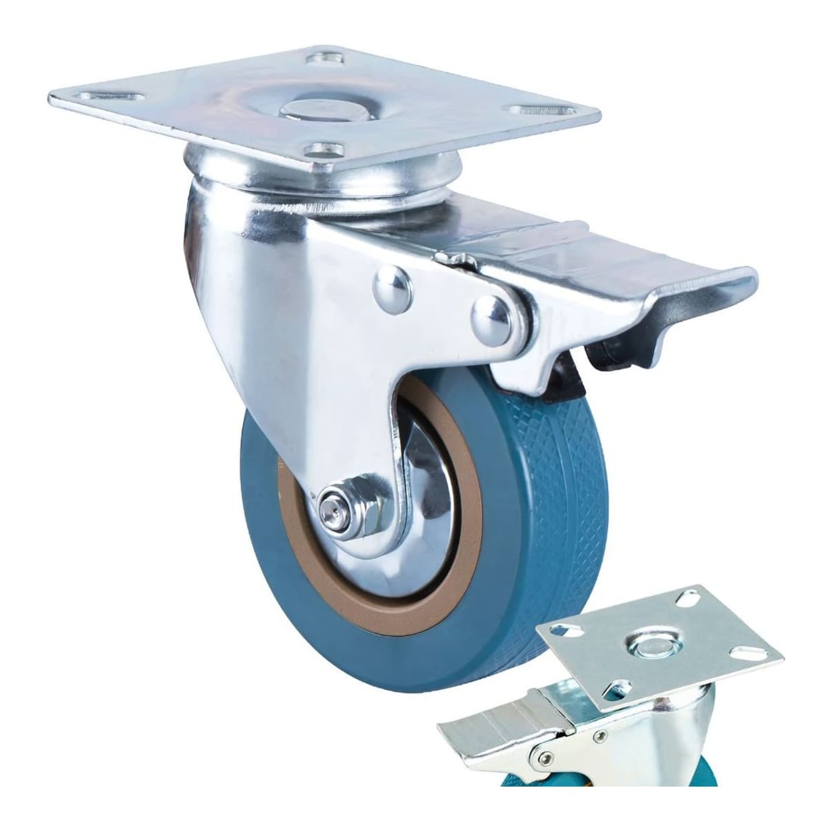 Svänghjul med broms 100mm, metallram