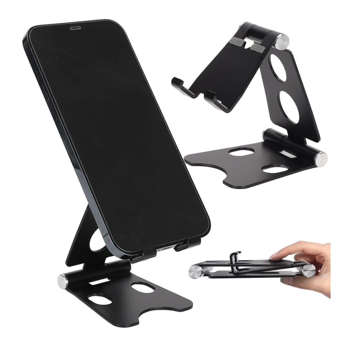 Telefonhållare i metall, justerbar vinkel