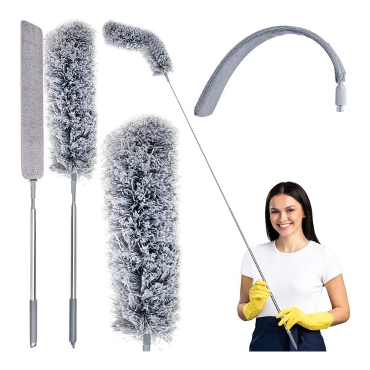 Teleskopisk dammborste med 2 munstycken, 84-250 cm