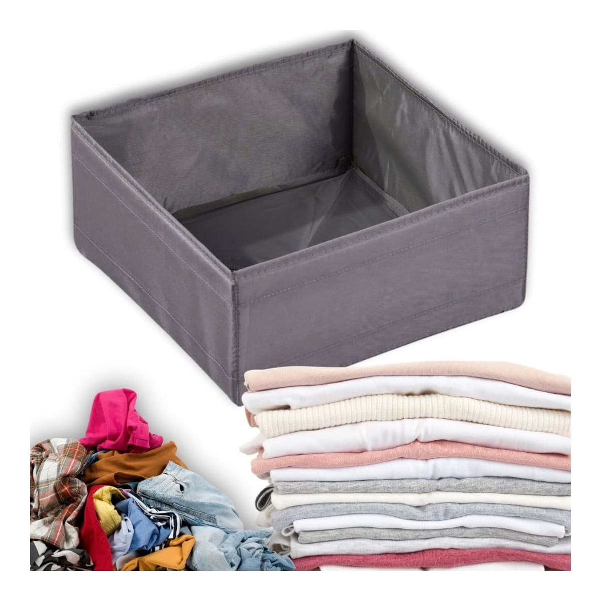 Textilorganisatör, grå, 28x28x13 cm