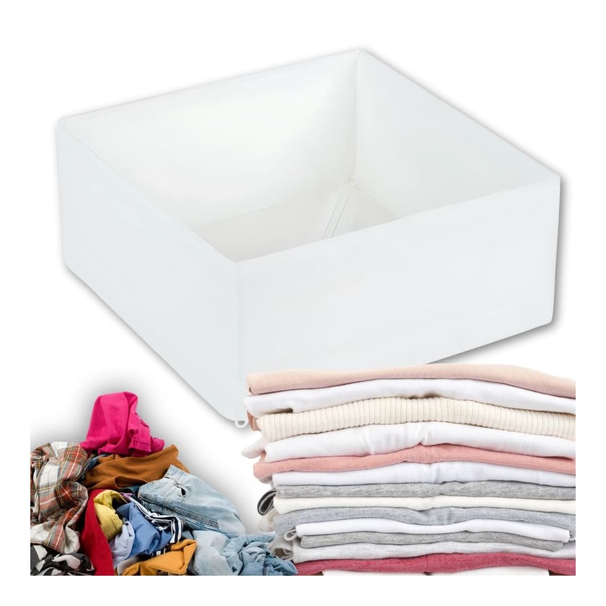 Textilorganisatör, vit, 28x28x13 cm
