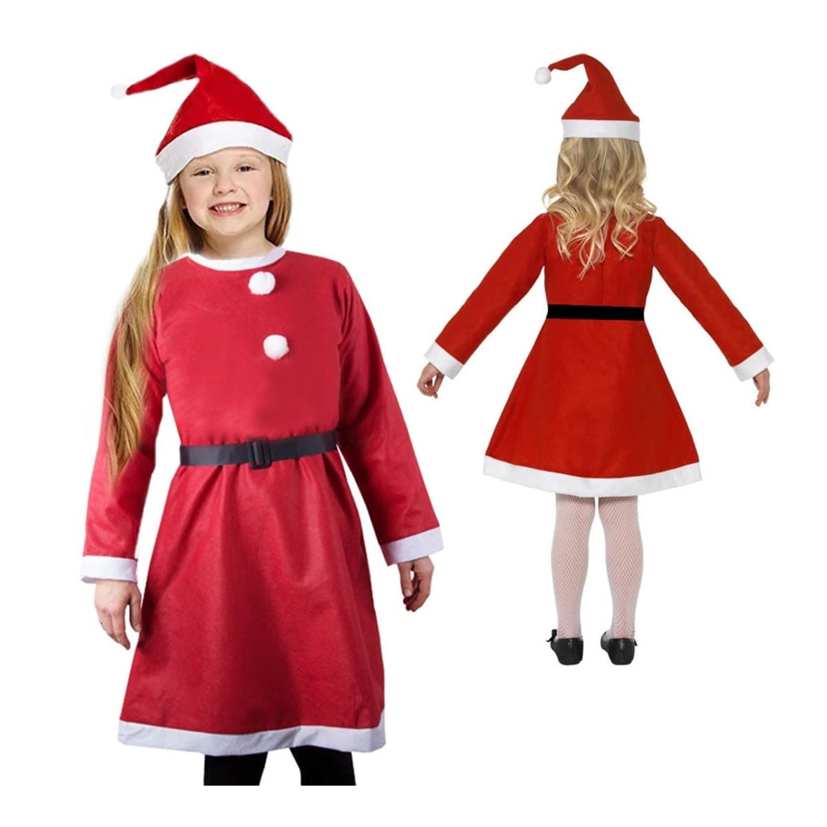 Tomtedräkt för flickor, 3 delar