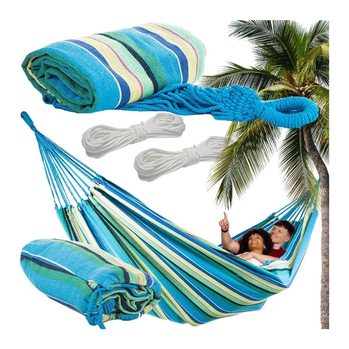 Trädgårdshängmatta, dubbel, 200x150 cm