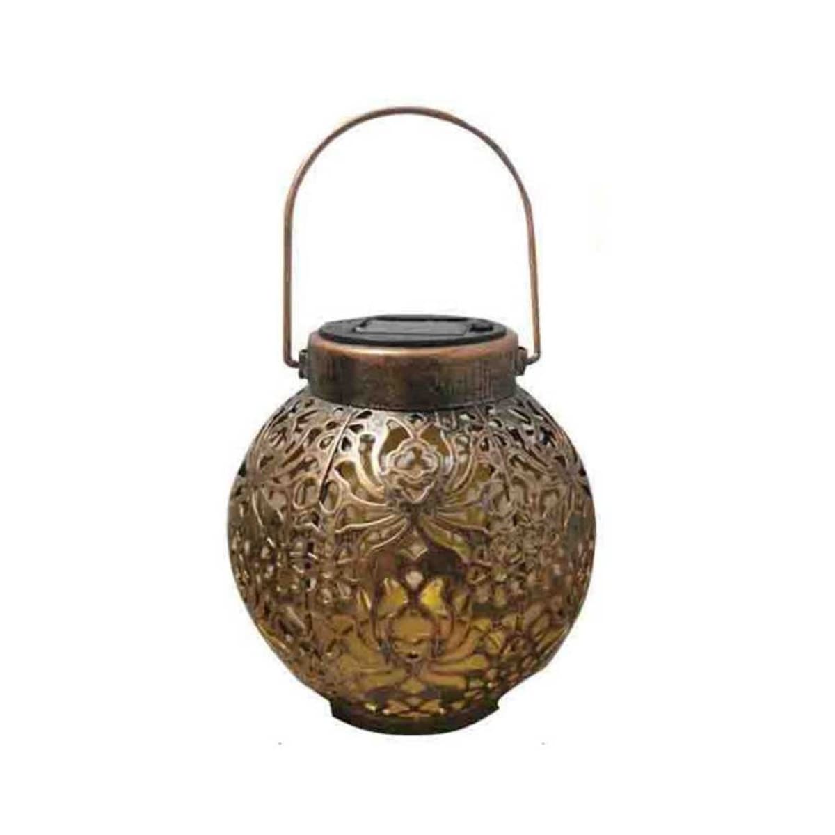 Trädgårdslykta med lyktstolpe, brun