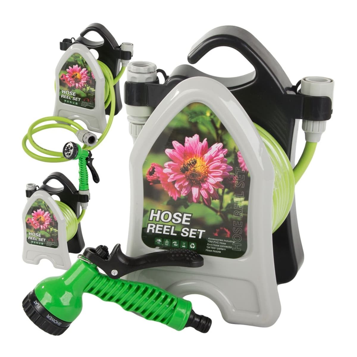 Trädgårdsslang på stativ med pistol, 10 m