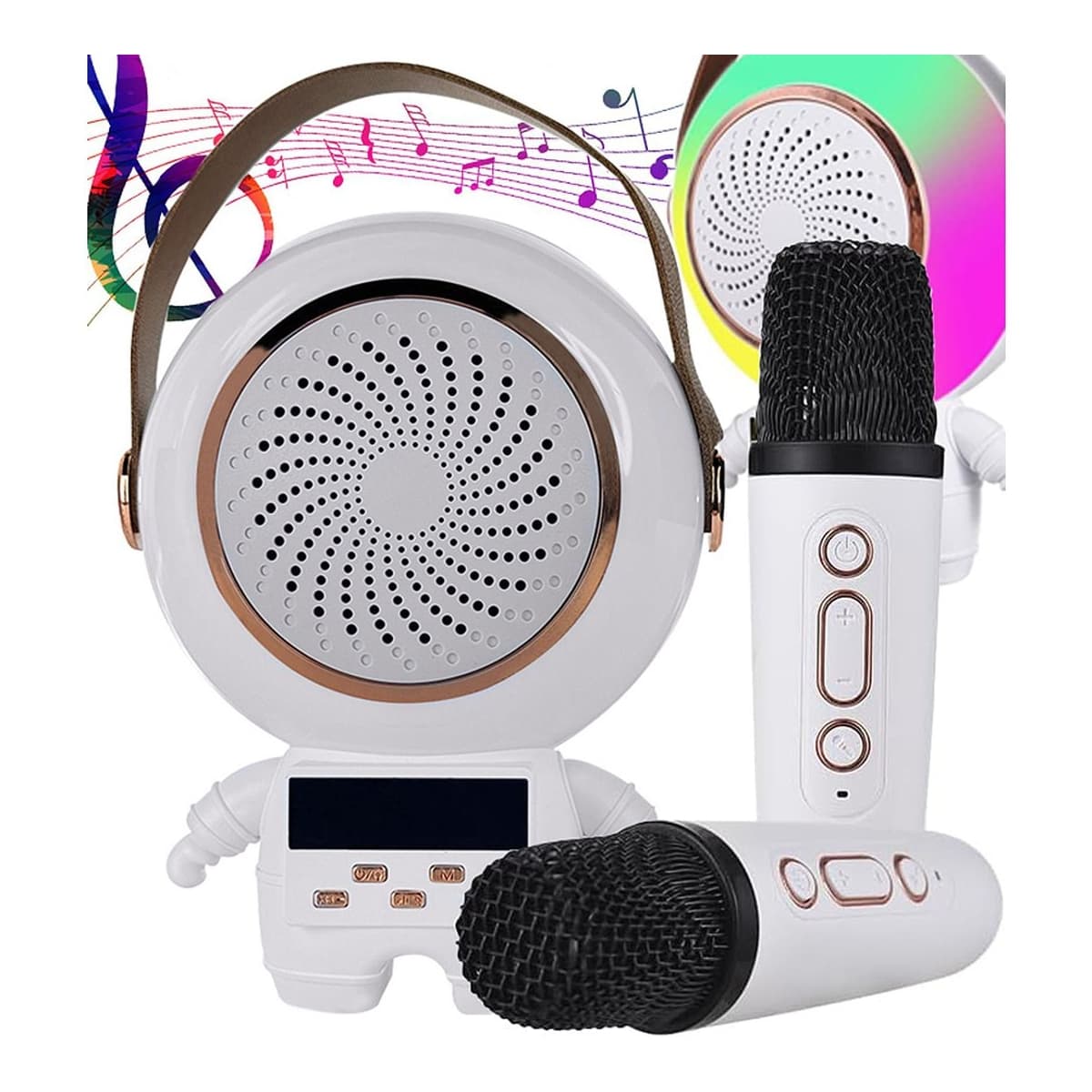 Trådlös karaoke-set med 2 mikrofoner och LED