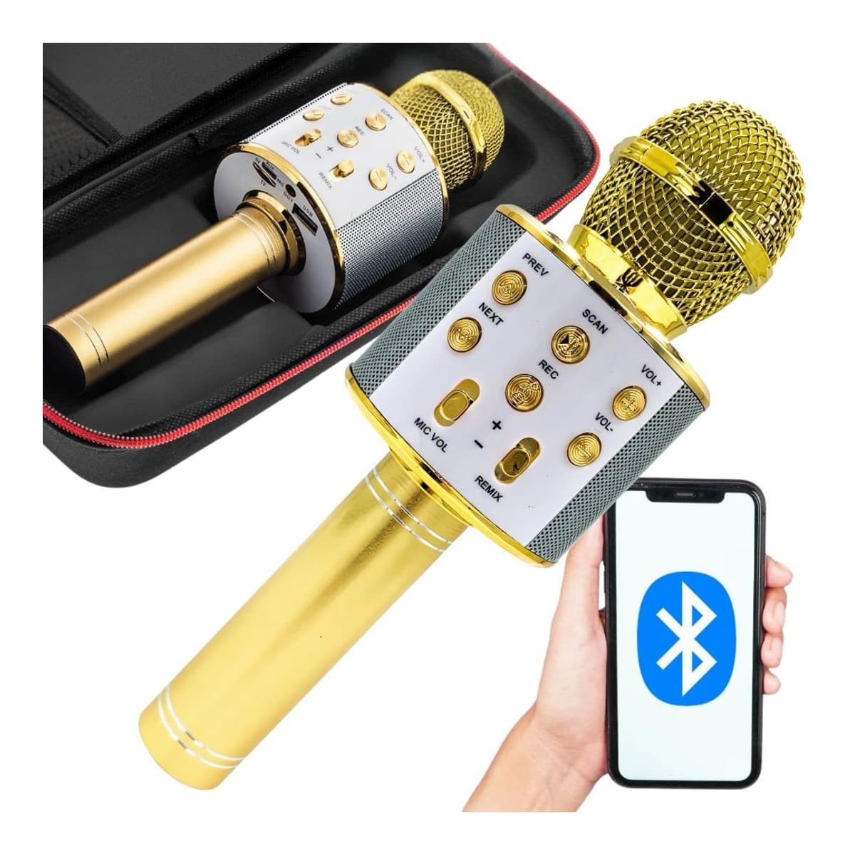 Trådlös karaokemikrofon med Bluetooth, 22 cm