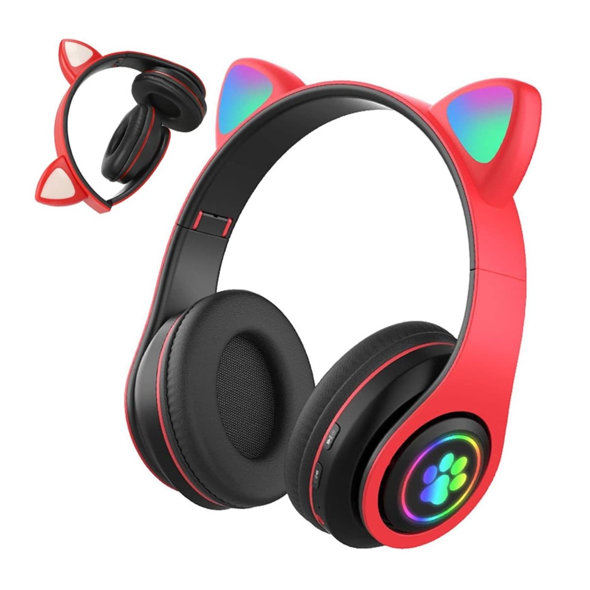 Trådlösa hörlurar med kattöron och LED-belysning
