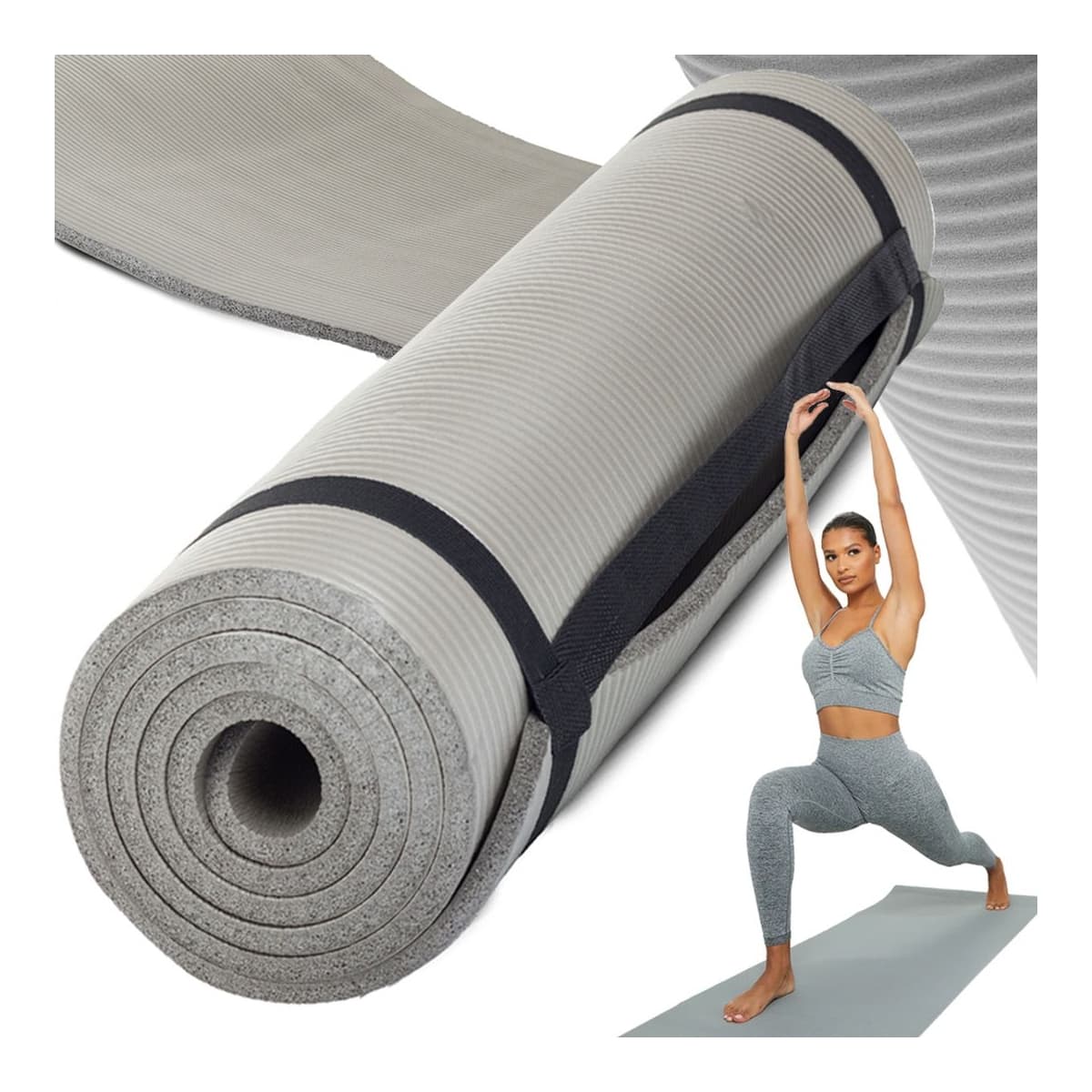 Träningsmatta NBR-skum, 180x60 cm, 1 cm tjock