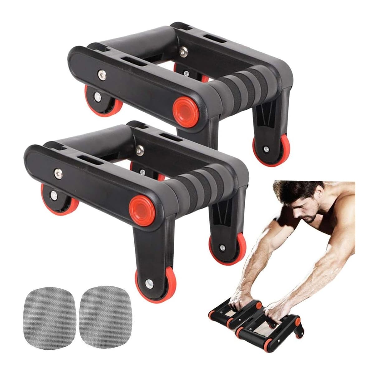 Träningsrullar för armhävningar, 2-i-1
