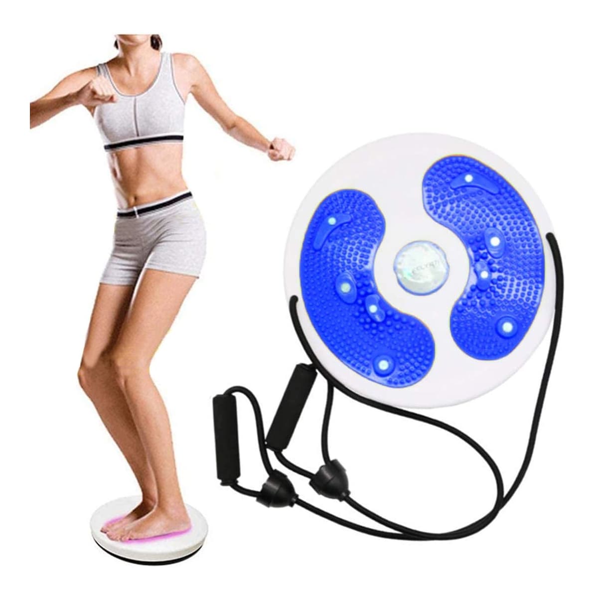 Träningstwister med rep och fotmassage, 28 cm