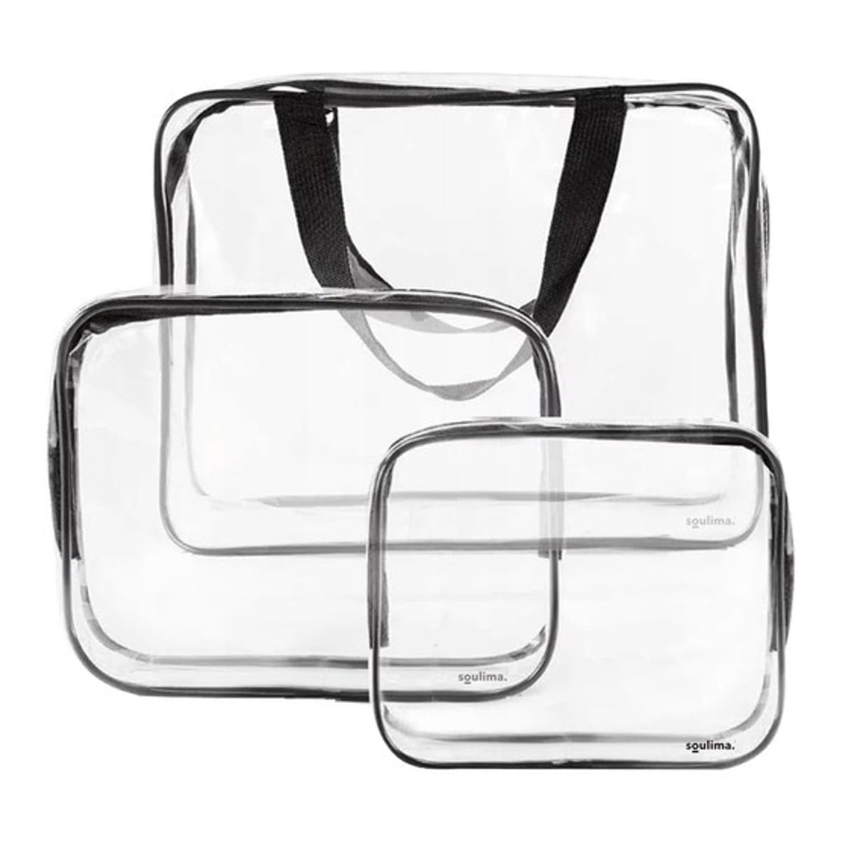 Transparenta necessärer 3-pack, vattentäta