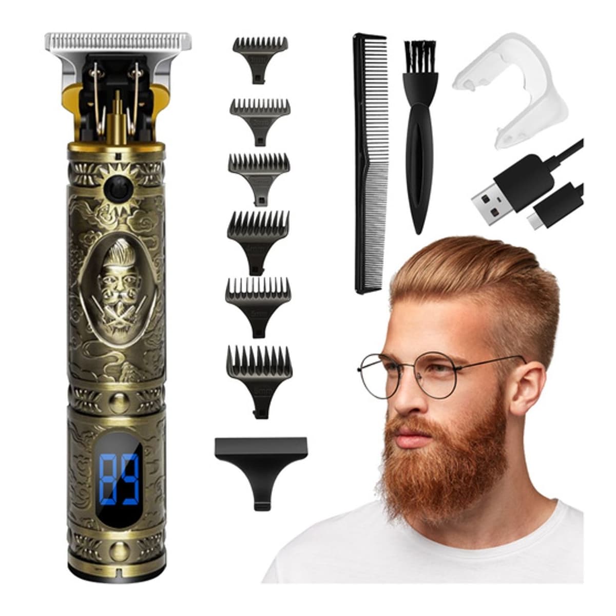 Trimmer för hår och skägg, 4-i-1, 90 min