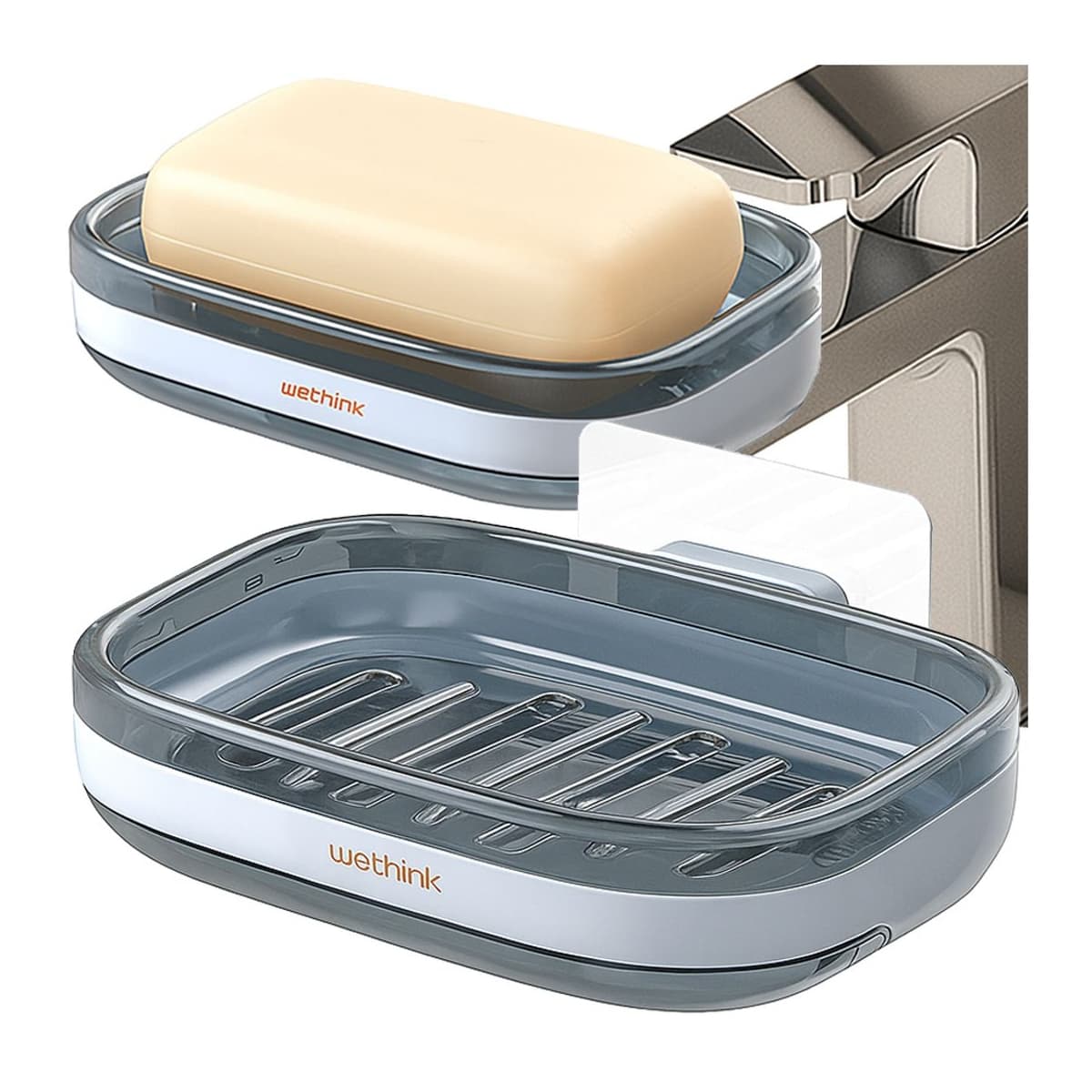 Tvålkopp väggmonterad med dränering, 13,5 cm