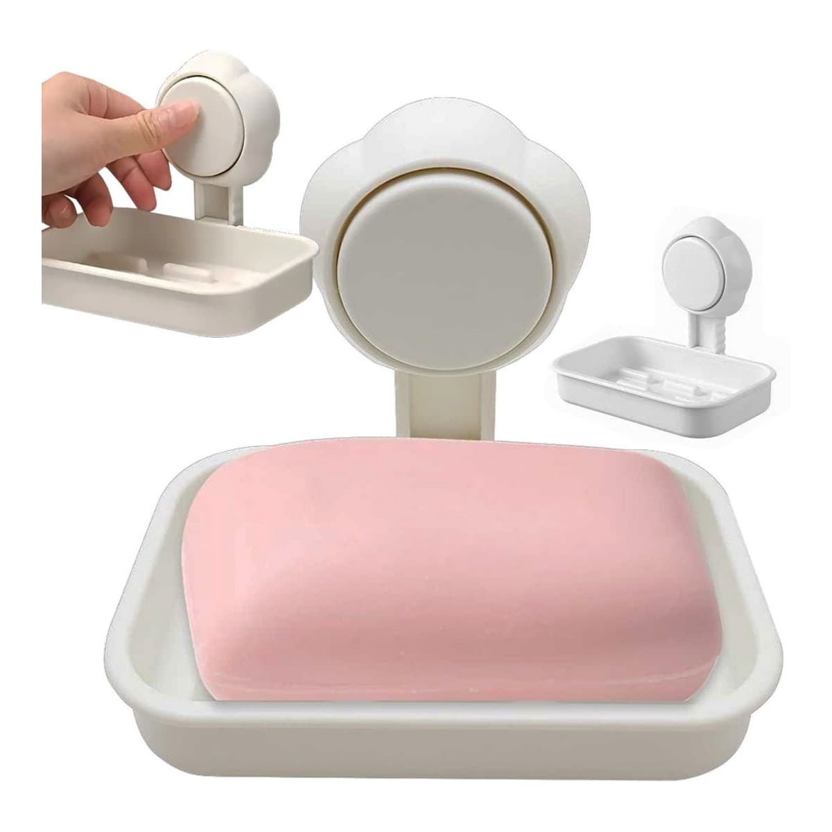 Tvålkopp med sugpropp, väggmonterad, 13,5 cm