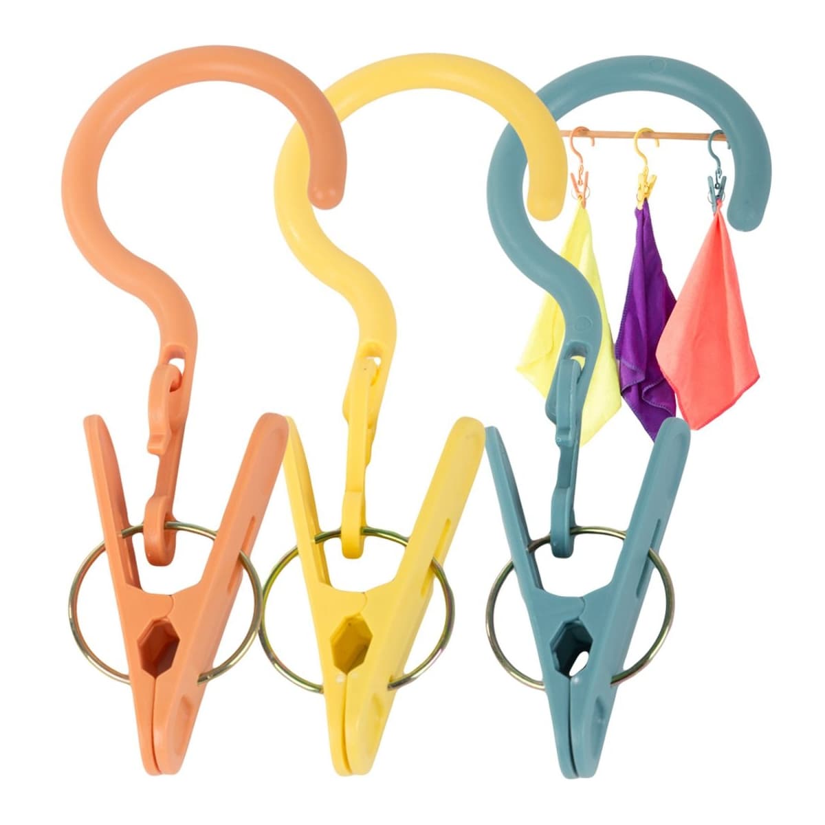 Tvättklämma med krok, 3-pack, 13,5 cm