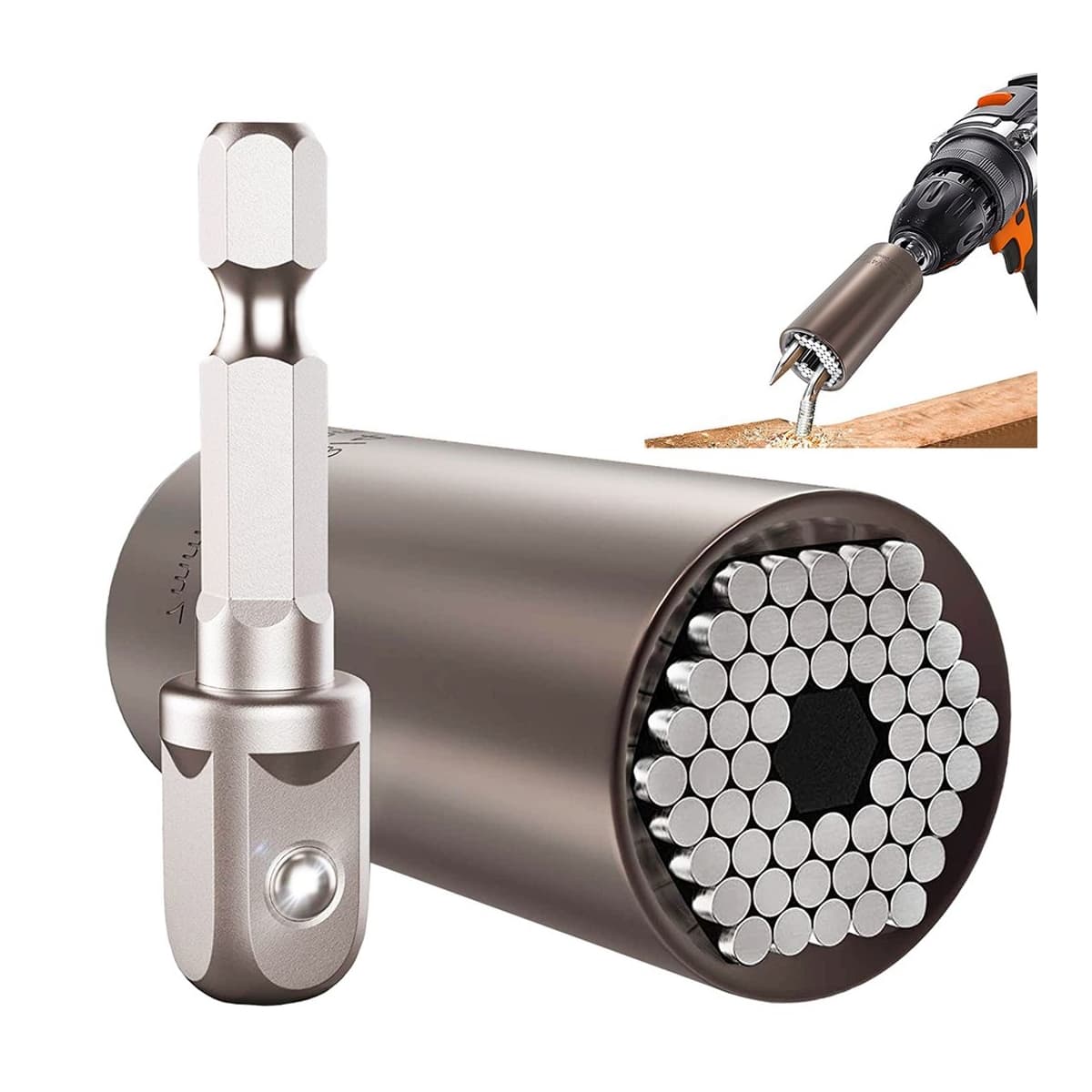 Universalhylsa 7-19 mm med adapterstavar