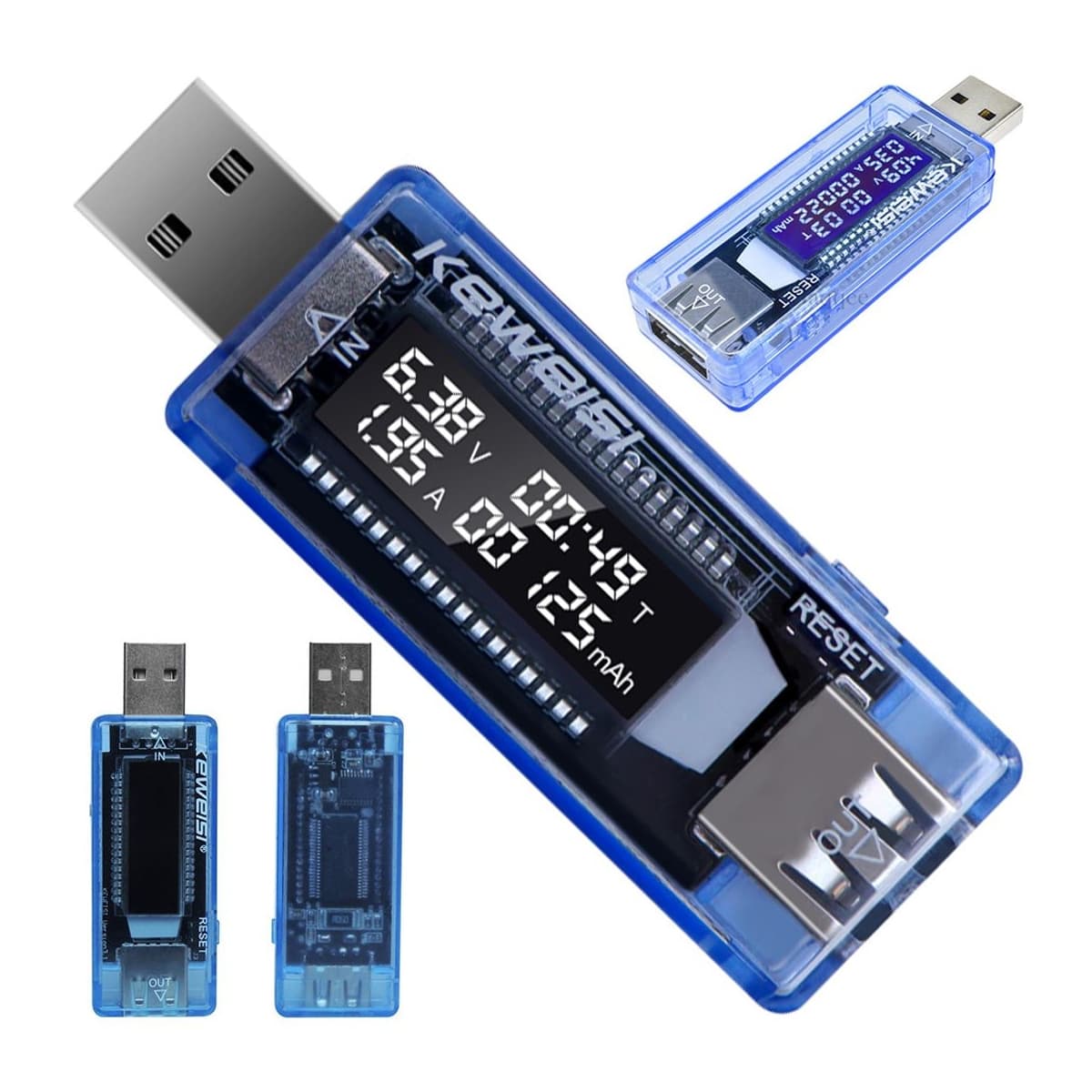 USB voltmeter med 4 mätfunktioner
