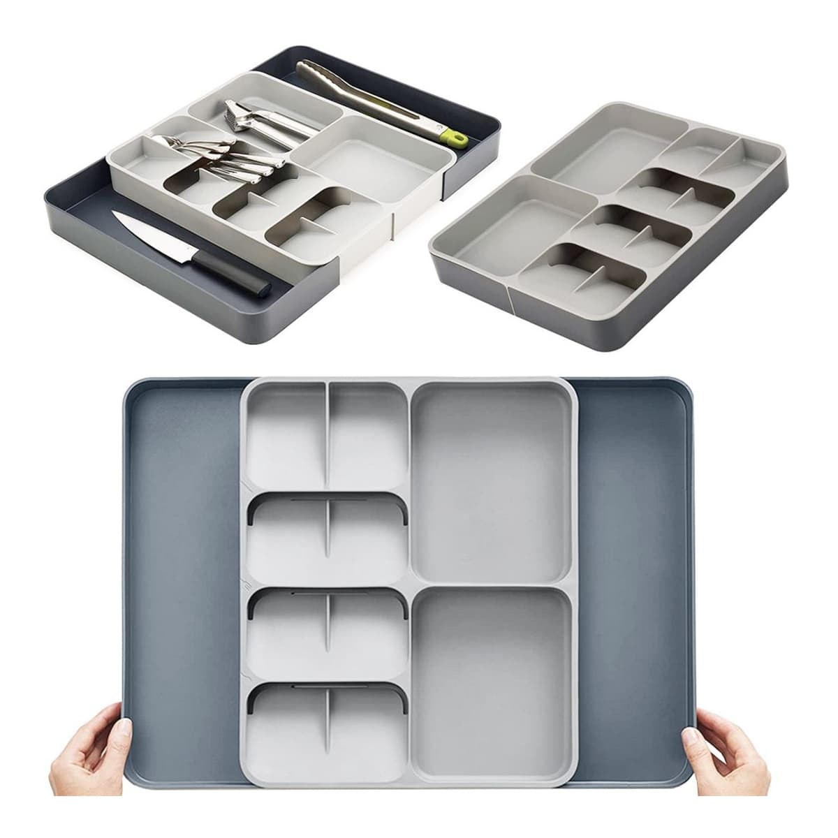 Utdragbar bestickorganisatör, 28-50 cm