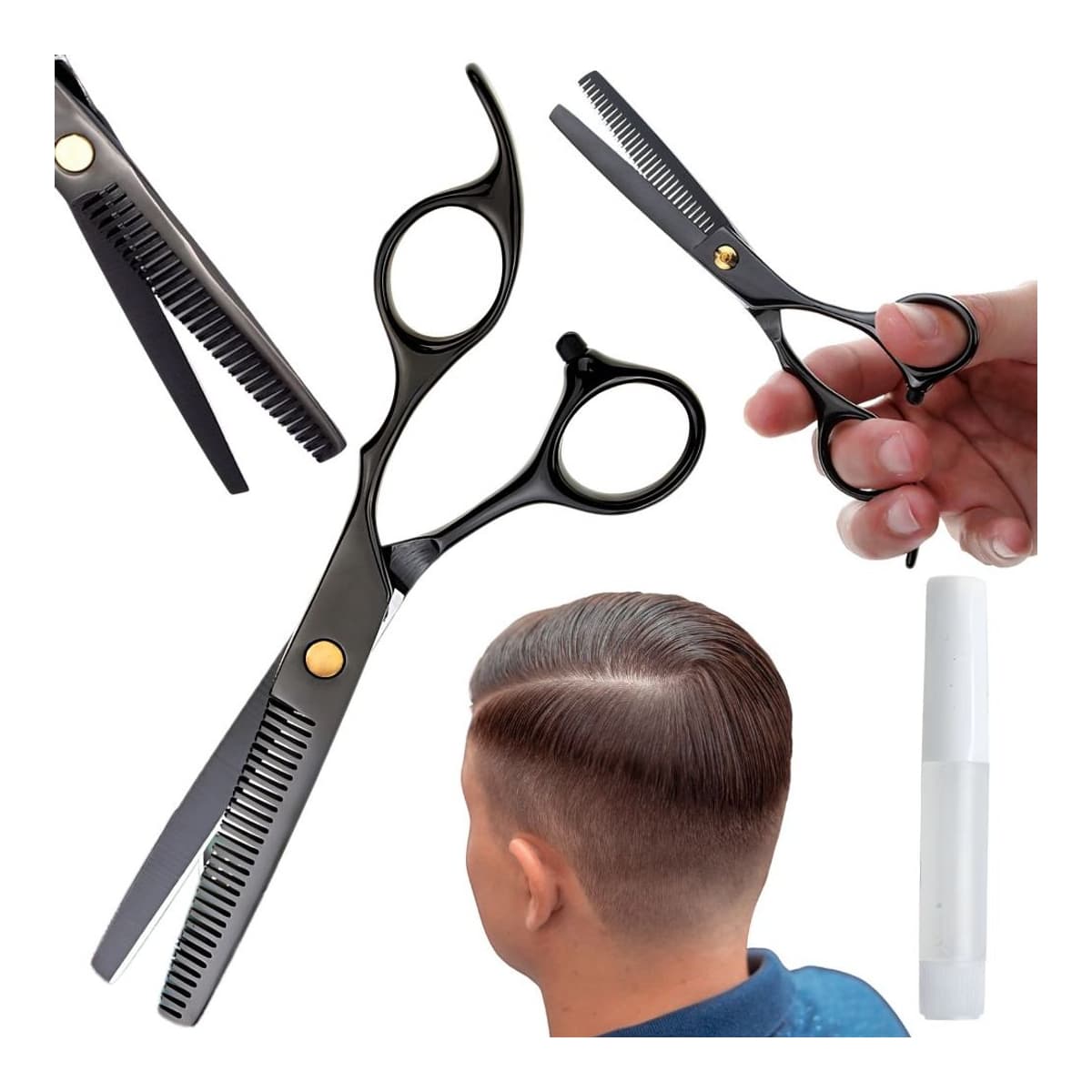 Uttunningssax för hår, 17 cm, serrated blad